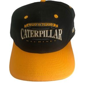 NEW CAT Authentic Caterpillar Machines Tonkin Snapback Hat Cap Vintage